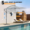 10ft Sunshade Outdoor Cantilever Patio Umbrella 6 Sturdy Ribs for Garden Kdlioyk