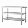 Stainless Steel Kitchen Work Bench Catering Table Worktable W/Undershelf, Wheels