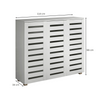 3 Door Shoe Storage Cabinet White Wooden Rack Stand Cupboard Slatted Doors Oslo