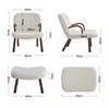 Sherpa Teddy White Single Sofa Armchair Button Wingback Accent Chair w/Footstool