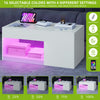 Modern White Coffee Table, Lift Top with RGB Lights & Storage, for Living Room