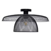 Black Metal Wire Tiered 43cm Ceiling Light Flush Fitting Industrial