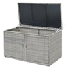 Outdoor PE Wicker Storage Bin Garden Patio 330L 2-Tier Rattan Deck Box with Lid