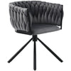 Rotatable Velvet Dining Chair with Metal Legs Kitchen Chair Swivel Modern Grey