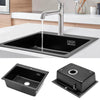 Top mount Kitchen Sink Quartz Washing Bowl Basin Prep Hole Strainer Drainer Unit
