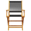 Brokky Folding Garden Chairs 6 pcs Black Solid Wood Acacia,Folding Garden G5B4