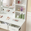 Large Dressing Table Vanity Table With Stool and Lighted Mirror Makeup Desk Set