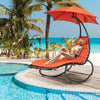 Patio Hammock Lounge Chair with Canopy Rocking Swing Chaise Lounge with Cushion