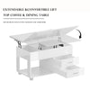 4 in 1 Lift Top Coffee Table Storage High Gloss Dining Table Drawer Living Room