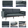 Grey Sofa Bed 3 Seater Faux Suede Click Clack - Jenna