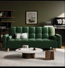 Convertible Velvet Sofa Bed – 3 Seater Futon with Adjustable Back & Pillows