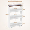 3-Tier Slim Kitchen Storage Trolley Cart Rolling Storage Organiser Utility Cart