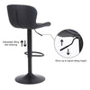 Ralex-chair Bar Stool, Barstools Height Adjustable Made of PU Leather, Black