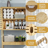 Large Bamboo Over-The-Toilet Storage Cabinet Bathroom Rack with Adjustable Shelf
