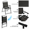 6PCS Garden Furniture Set Patio Coffee Table Folding Chairs Set W/Grey Parasol