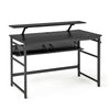 Mondeer 120cm Computer Desk with 2 Storage Shelves Removable Monitor Stand Black