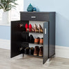 Venetia 2 Door 1 Drawer Wooden Oak Shoe Storage Cabinet Rack Stand Cupboard