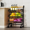 Metal Wire Vegetable Fruit Storage Basket Kitchen Detachable Rack w/ Handle Cart