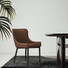 Set of 2 Diamond Faux Leather Dining Chairs Padded Bucket Seat Metal Legs Chairs