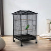 Mobile Metal Bird Cage Open Play Top Parrot Cage Budgie Cage with Perch Feeders