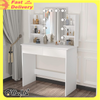 LED Mirror Makeup Table Set Drawers Cabinet and with Stool Dressing Table