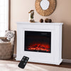 30" Electric LED Flame Fireplace Inset Fire Surround Suite with Mantelpiece Deco