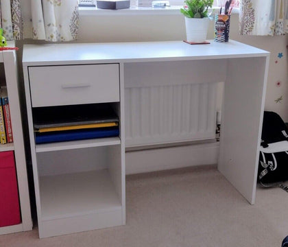 100cm Modern Computer Desk Study Writing Table PC Laptop Desk with Drawer Shelf