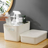White Storage Boxes with Lid Plastic Storage Basket Cupboard Organiser Stackable