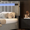Upholstered Bed 4ft6 Double LED Hydraulic Bed Frame with Ottoman Storage Grey