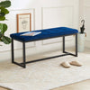 Blue Velvet Padded Bed Bench Dining Bench Ottoman Stool Living room Modern