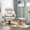 Occasional PU Leather Manual Recliner with Stool Reclining Lounger Chair Swivel