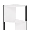 6-Tier Zigzag Corner Bookshelf, Freestanding Bookcase for Living Room, White