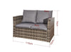Rattan Garden Sofa Set Outdoor Furniture Mix Grey 4 Piece Table Chairs & Cushion