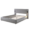DOUBLE KING 4FT6 5FT PLATFORM BED FRAME WITH BLUETOOTH STEREO & USB & LIGHTING
