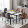 6X Dining Chairs Set Faux Suede Leather Padded Seat Metal Legs Kitchen Office