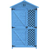GARDEN SHED WOODEN OUTDOOR TOOL STORAGE SHED,COMPACT UTILITY SENTRY UNIT BLUE