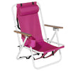 Portable Camping Folding Beach Chair Set of 2 for Adults W/ Headrest&Cup Holder