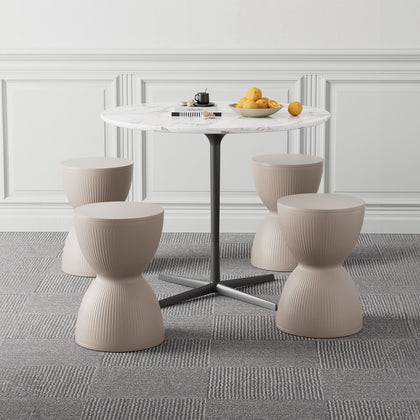 4Pcs Round Coffee Chairs Bar Stools Sandglass Shoe Changing Stool Short Stools