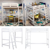3FT Bunk Bed High Sleeper Solid Wood Bed Frame Slats Ladder Children Kids Single