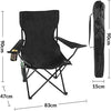 Set of 2 Lightweight Folding Camp Chair - Portable Chairs with Cup Holder, Side
