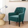 Accent Armchair Green Velvet Soft Cushion Seat Buttoned Back Living Room Bedroom