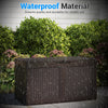 Rattan Texture Storage Container with Wheels & Lockable Lid Brown