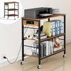 Kitchen Bakers Rack Steel Wood Multi Tier Microwave Oven Stand Coffee Bar Statio
