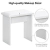 White Modern Dressing Table with LED Lights Mirror Vanity Make up Desk Stool Set