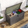 LOCKABLE OUTDOOR GARDEN STEEL STORAGE SEAT UTILITY CHEST CUSHION SHED BOX TOOLS