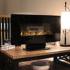 LED Electric Wall Fire Black Glass Freestanding Fireplace 7 Flames with TV Stand