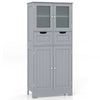 Bathroom Storage Cabinet Tall Freestanding Floor Wood Cabinet Storage Organizer