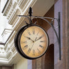 Creative Simple Double Sided Iron Bracket Wall Clock In&Outdoor Hanging Clock UK