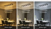 Rectangular Crystal Chandelier Ceiling Lamp Raindrop Light Dining Room Kitchen