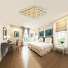 LED Crystal Chandelier Ceiling Light Round/Square Pendant Lamp Dining LivingRoom